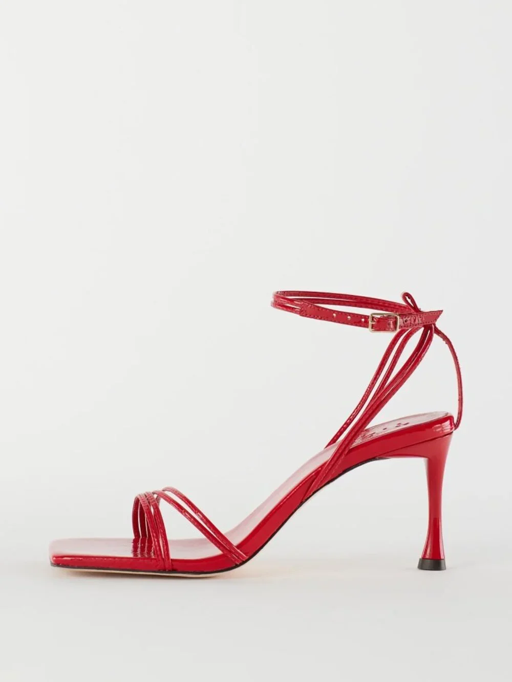 Tibi Guy Naplack Sandal Cherry Red Strappy Heels Sz 40
